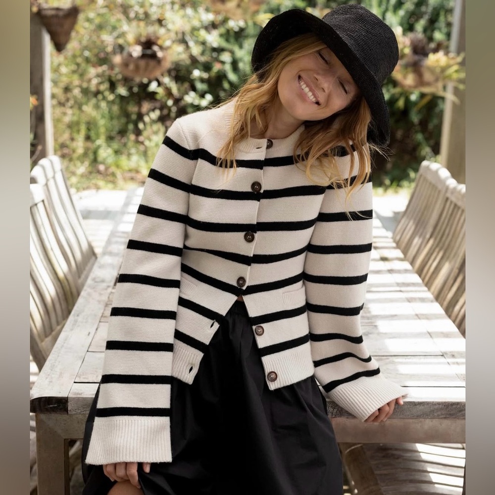 Coveted Cooper Cardigan Black Stripe